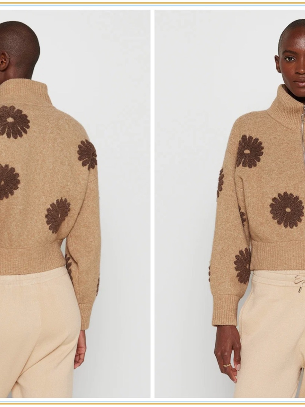 Sandro floral-appliqué zip-up cardigan - Picture 2 of 8